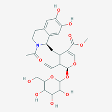 Picture of 2H-Pyran-5-carboxylic acid, 4-[(2-acetyl-1,2,3,4-tetrahydro-6,7-dihydroxy-1-isoquinolinyl)methyl]-3-ethenyl-2-(β-D-glucopyranosyloxy)-3,4-dihydro-, methyl ester, [2S-[2α,3β,4β(S*)]]-Ipecoside (6CI,8CI)(Standard Reference Material)