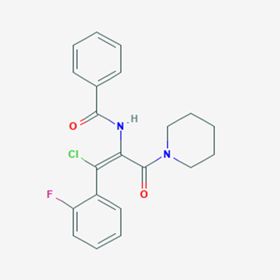 Picture of (Z)-N-(1-Chloro-1-(2-fluorophenyl)-3-oxo-3-(piperidin-1-yl)prop-1-en-2-yl)benzamide