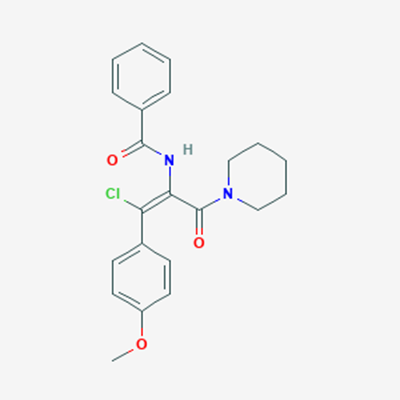 Picture of (Z)-N-(1-Chloro-1-(4-methoxyphenyl)-3-oxo-3-(piperidin-1-yl)prop-1-en-2-yl)benzamide