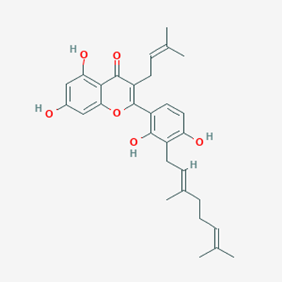 Picture of 3-Geranyl-3-prenyl-5,7,2,4-tetrahydroxyflavone(Standard Reference Material)