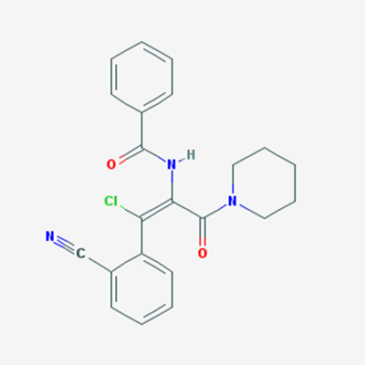 Picture of (Z)-N-(1-Chloro-1-(2-cyanophenyl)-3-oxo-3-(piperidin-1-yl)prop-1-en-2-yl)benzamide