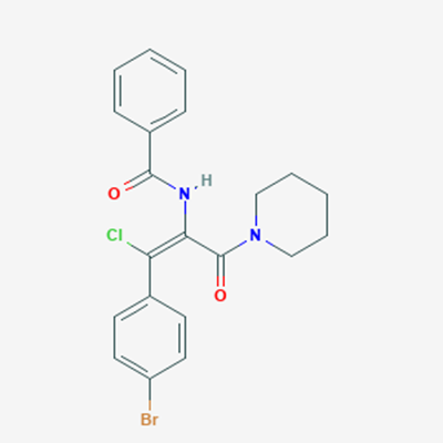 Picture of (Z)-N-(1-(4-Bromophenyl)-1-chloro-3-oxo-3-(piperidin-1-yl)prop-1-en-2-yl)benzamide