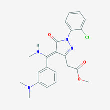 Picture of (Z)-Methyl 2-(1-(2-chlorophenyl)-4-((3-(dimethylamino)phenyl)(methylamino)methylene)-5-oxo-4,5-dihydro-1H-pyrazol-3-yl)acetate