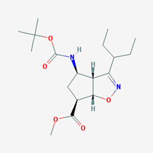 Picture of (3aR,4R,6S,6aS)-Methyl 4-((tert-butoxycarbonyl)amino)-3-(pentan-3-yl)-4,5,6,6a-tetrahydro-3aH-cyclopenta[d]isoxazole-6-carboxylate