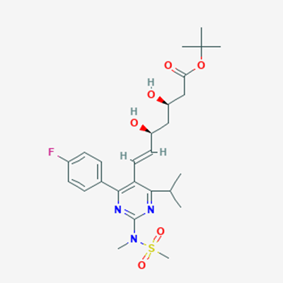 Picture of (3R,5S,6E)-7-[4-(4-Fluorophenyl)-6-isopropyl-2-[(methanesulfonyl) methylamino]pyrimidin-5-yl]-3,5-dihydroxyhept-6-enoic acid tert-butyl ester