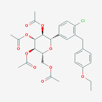 Picture of (2R,3R,4R,5S,6S)-2-(Acetoxymethyl)-6-(4-chloro-3-(4-ethoxybenzyl)phenyl)tetrahydro-2H-pyran-3,4,5-triyl triacetate