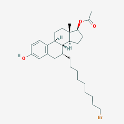 Picture of (7R,8R,9S,13S,14S,17S)-7-(9-Bromononyl)-3-hydroxy-13-methyl-7,8,9,11,12,13,14,15,16,17-decahydro-6H-cyclopenta[a]phenanthren-17-yl acetate