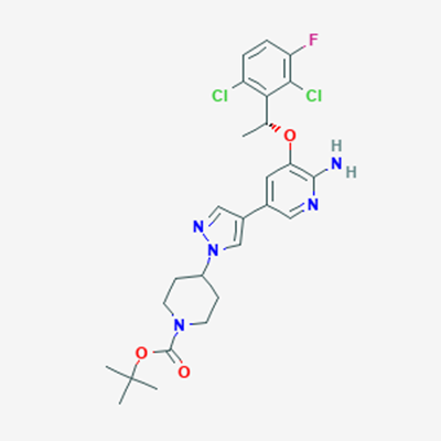 Picture of (R)-tert-Butyl 4-(4-(6-amino-5-(1-(2,6-dichloro-3-fluorophenyl)ethoxy)pyridin-3-yl)-1H-pyrazol-1-yl)piperidine-1-carboxylate