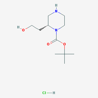 Picture of (R)-tert-Butyl 2-(2-hydroxyethyl)piperazine-1-carboxylate hydrochloride