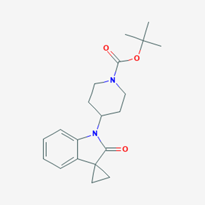 Picture of tert-Butyl 4-(2-oxospiro[cyclopropane-1,3-indolin]-1-yl)piperidine-1-carboxylate