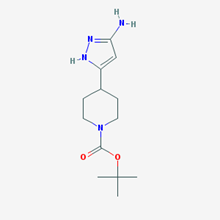 Picture of tert-Butyl 4-(5-amino-1H-pyrazol-3-yl)piperidine-1-carboxylate