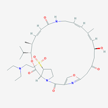 Picture of (3R,4R,5E,10E,12E,14S,26R,26aS)-26-[[2-(Diethylamino)ethyl]sulfonyl]-8,9,14,15,24,25,26,26a-octahydro-14-hydroxy-4,12-dimethyl-3-(1-methylethyl)-3H-21,18-nitrilo-1H,22H-pyrrolo[2,1-c][1,8,4,19]dioxadiazacyclotetracosine-1,7,16,22(4H,17H)-tetrone