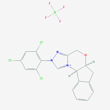 Picture of (5aS,10bR)-2-(2,4,6-Trichlorophenyl)-4,5a,6,10b-tetrahydro-2H-indeno[2,1-b][1,2,4]triazolo[4,3-d][1,4]oxazin-11-ium tetrafluoroborate