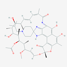 Picture of (9S,12E,14S,15R,16S,17R,18R,19R,20S,21S,22E,24Z)-16-(Acetyloxy)-6,18,20-trihydroxy-14-methoxy-7,9,15,17,19,21,25-heptamethyl-1′-(2-methylpropyl)spiro[9,4-(epoxypentadeca[1,11,13]trienimino)-2H-furo[2′,3′:7,8]naphth[1,2-d]imidazole-2,4′-piperidine]-5,10,26