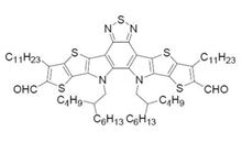 Picture of 12,13-bis(2-butyloctyl)-3,9-diundecyl-12,13-dihydro-[1,2,5]thiadiazolo[3,4-e]thieno[2'',3'':4',5']thieno[2',3':4,5]pyrrolo[3,2-g]thieno[2',3':4,5]thieno[3,2-b]indole-2,10- dicarbaldehyde